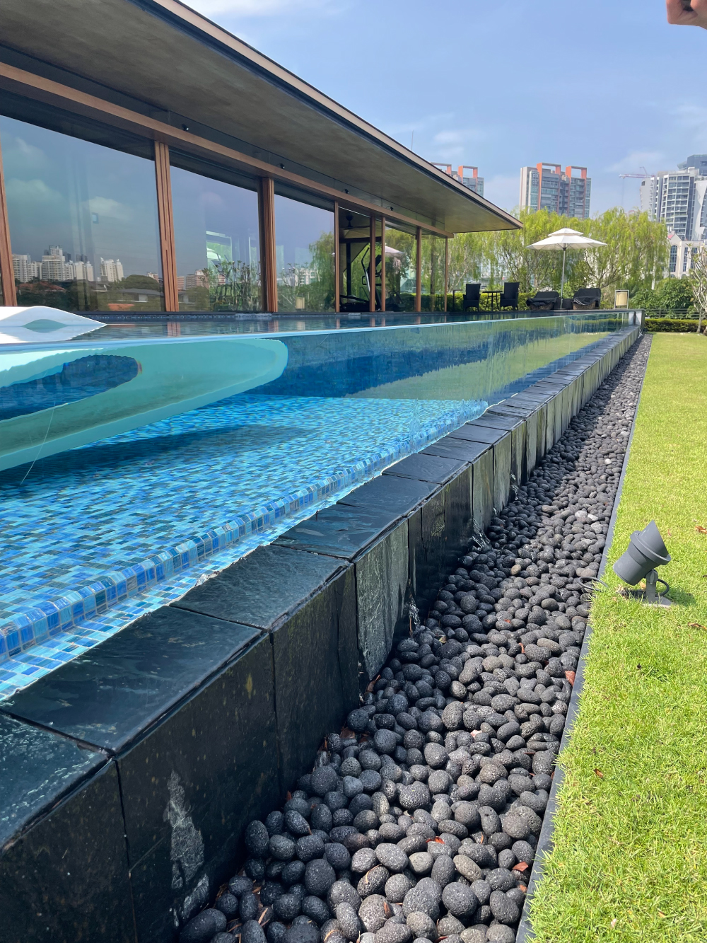 Exterior view of a pool